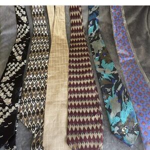 Vintage 90's After Dark 100% Silk Flying Toilets  Neck Ties Lot 6